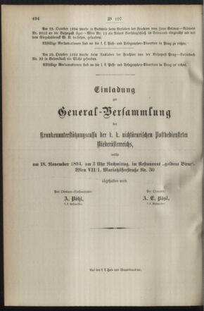 Post- und Telegraphen-Verordnungsblatt für das Verwaltungsgebiet des K.-K. Handelsministeriums 18941115 Seite: 4