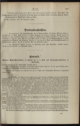 Post- und Telegraphen-Verordnungsblatt für das Verwaltungsgebiet des K.-K. Handelsministeriums 18941129 Seite: 3