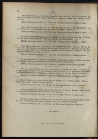 Post- und Telegraphen-Verordnungsblatt für das Verwaltungsgebiet des K.-K. Handelsministeriums 18950125 Seite: 8