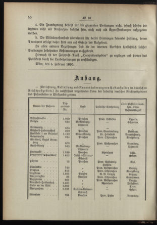 Post- und Telegraphen-Verordnungsblatt für das Verwaltungsgebiet des K.-K. Handelsministeriums 18950212 Seite: 2