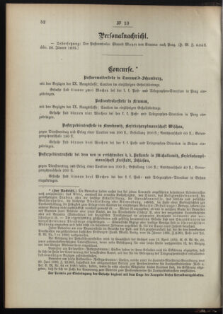 Post- und Telegraphen-Verordnungsblatt für das Verwaltungsgebiet des K.-K. Handelsministeriums 18950212 Seite: 4