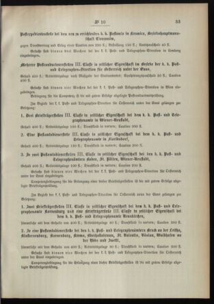 Post- und Telegraphen-Verordnungsblatt für das Verwaltungsgebiet des K.-K. Handelsministeriums 18950212 Seite: 5