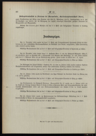 Post- und Telegraphen-Verordnungsblatt für das Verwaltungsgebiet des K.-K. Handelsministeriums 18950213 Seite: 4