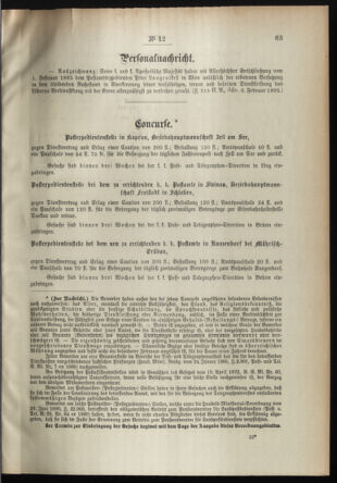 Post- und Telegraphen-Verordnungsblatt für das Verwaltungsgebiet des K.-K. Handelsministeriums 18950215 Seite: 3