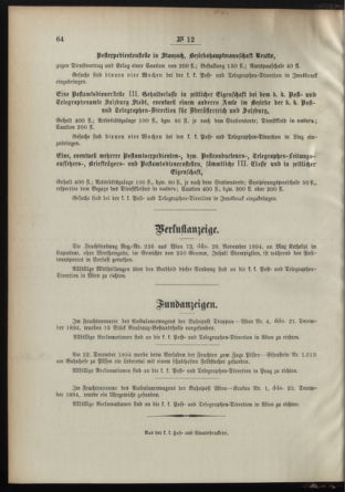 Post- und Telegraphen-Verordnungsblatt für das Verwaltungsgebiet des K.-K. Handelsministeriums 18950215 Seite: 4