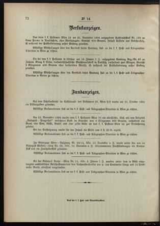 Post- und Telegraphen-Verordnungsblatt für das Verwaltungsgebiet des K.-K. Handelsministeriums 18950219 Seite: 4