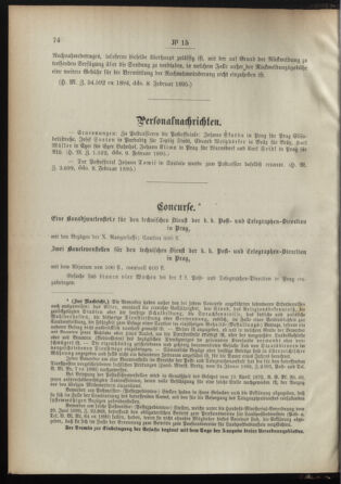 Post- und Telegraphen-Verordnungsblatt für das Verwaltungsgebiet des K.-K. Handelsministeriums 18950220 Seite: 2