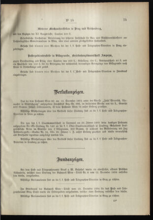 Post- und Telegraphen-Verordnungsblatt für das Verwaltungsgebiet des K.-K. Handelsministeriums 18950220 Seite: 3