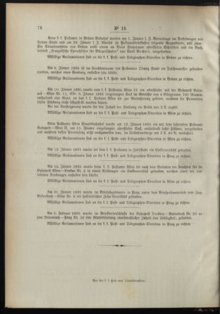 Post- und Telegraphen-Verordnungsblatt für das Verwaltungsgebiet des K.-K. Handelsministeriums 18950220 Seite: 4