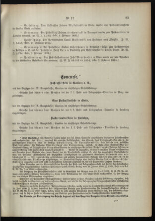 Post- und Telegraphen-Verordnungsblatt für das Verwaltungsgebiet des K.-K. Handelsministeriums 18950227 Seite: 3