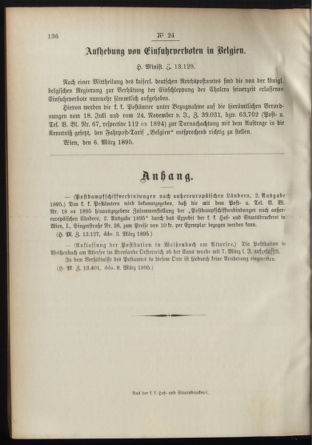 Post- und Telegraphen-Verordnungsblatt für das Verwaltungsgebiet des K.-K. Handelsministeriums 18950313 Seite: 4