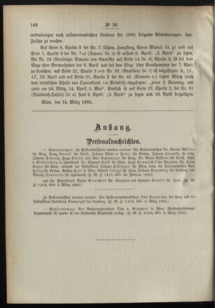 Post- und Telegraphen-Verordnungsblatt für das Verwaltungsgebiet des K.-K. Handelsministeriums 18950318 Seite: 2