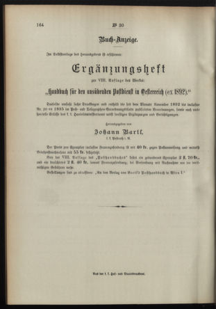 Post- und Telegraphen-Verordnungsblatt für das Verwaltungsgebiet des K.-K. Handelsministeriums 18950402 Seite: 8