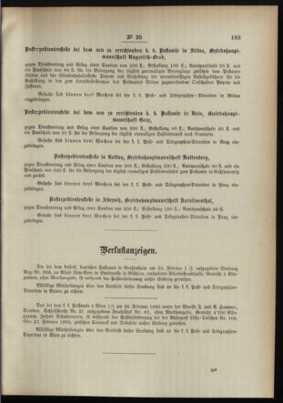 Post- und Telegraphen-Verordnungsblatt für das Verwaltungsgebiet des K.-K. Handelsministeriums 18950418 Seite: 3