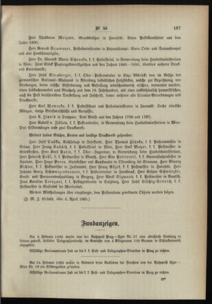 Post- und Telegraphen-Verordnungsblatt für das Verwaltungsgebiet des K.-K. Handelsministeriums 18950420 Seite: 3