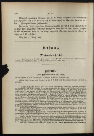 Post- und Telegraphen-Verordnungsblatt für das Verwaltungsgebiet des K.-K. Handelsministeriums 18950422 Seite: 2