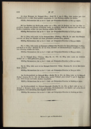 Post- und Telegraphen-Verordnungsblatt für das Verwaltungsgebiet des K.-K. Handelsministeriums 18950422 Seite: 4