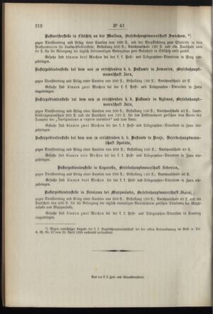 Post- und Telegraphen-Verordnungsblatt für das Verwaltungsgebiet des K.-K. Handelsministeriums 18950502 Seite: 4