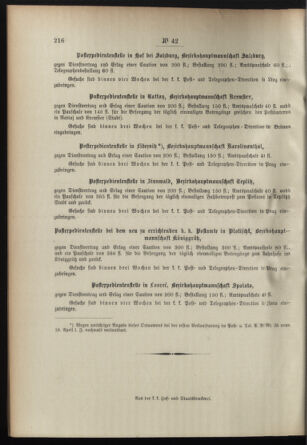 Post- und Telegraphen-Verordnungsblatt für das Verwaltungsgebiet des K.-K. Handelsministeriums 18950503 Seite: 4