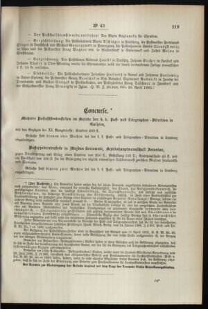 Post- und Telegraphen-Verordnungsblatt für das Verwaltungsgebiet des K.-K. Handelsministeriums 18950504 Seite: 3