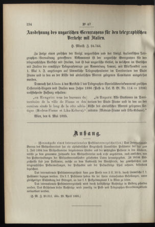 Post- und Telegraphen-Verordnungsblatt für das Verwaltungsgebiet des K.-K. Handelsministeriums 18950515 Seite: 2