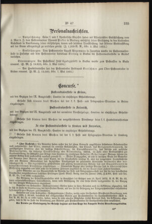 Post- und Telegraphen-Verordnungsblatt für das Verwaltungsgebiet des K.-K. Handelsministeriums 18950515 Seite: 3