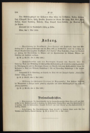 Post- und Telegraphen-Verordnungsblatt für das Verwaltungsgebiet des K.-K. Handelsministeriums 18950518 Seite: 2