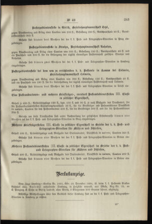 Post- und Telegraphen-Verordnungsblatt für das Verwaltungsgebiet des K.-K. Handelsministeriums 18950522 Seite: 3