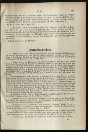 Post- und Telegraphen-Verordnungsblatt für das Verwaltungsgebiet des K.-K. Handelsministeriums 18950607 Seite: 3