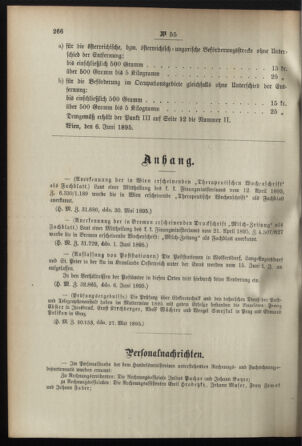 Post- und Telegraphen-Verordnungsblatt für das Verwaltungsgebiet des K.-K. Handelsministeriums 18950617 Seite: 2