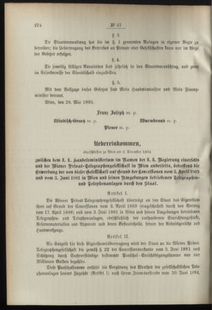 Post- und Telegraphen-Verordnungsblatt für das Verwaltungsgebiet des K.-K. Handelsministeriums 18950620 Seite: 2