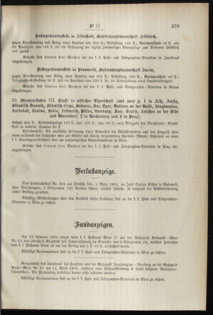 Post- und Telegraphen-Verordnungsblatt für das Verwaltungsgebiet des K.-K. Handelsministeriums 18950620 Seite: 7