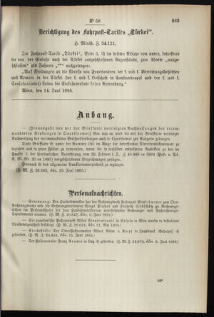 Post- und Telegraphen-Verordnungsblatt für das Verwaltungsgebiet des K.-K. Handelsministeriums 18950624 Seite: 3