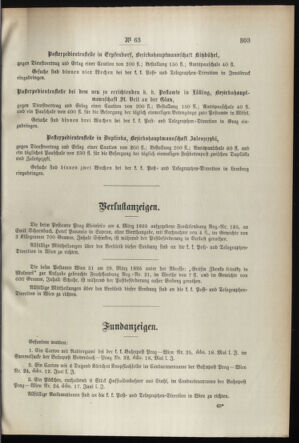 Post- und Telegraphen-Verordnungsblatt für das Verwaltungsgebiet des K.-K. Handelsministeriums 18950701 Seite: 3