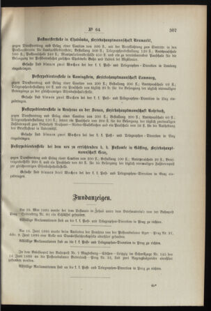 Post- und Telegraphen-Verordnungsblatt für das Verwaltungsgebiet des K.-K. Handelsministeriums 18950703 Seite: 3