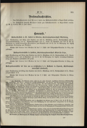 Post- und Telegraphen-Verordnungsblatt für das Verwaltungsgebiet des K.-K. Handelsministeriums 18950718 Seite: 3