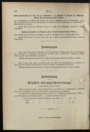 Post- und Telegraphen-Verordnungsblatt für das Verwaltungsgebiet des K.-K. Handelsministeriums 18950719 Seite: 4