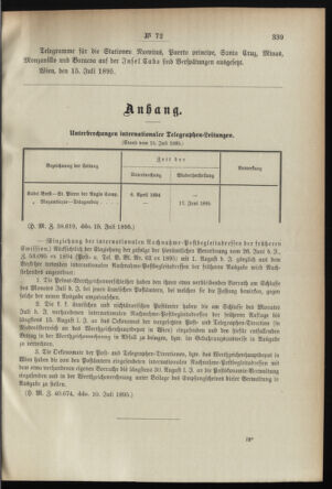 Post- und Telegraphen-Verordnungsblatt für das Verwaltungsgebiet des K.-K. Handelsministeriums 18950723 Seite: 3