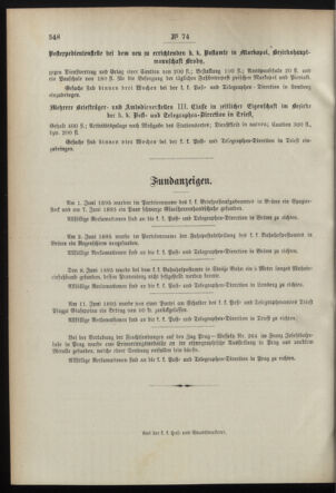 Post- und Telegraphen-Verordnungsblatt für das Verwaltungsgebiet des K.-K. Handelsministeriums 18950726 Seite: 4