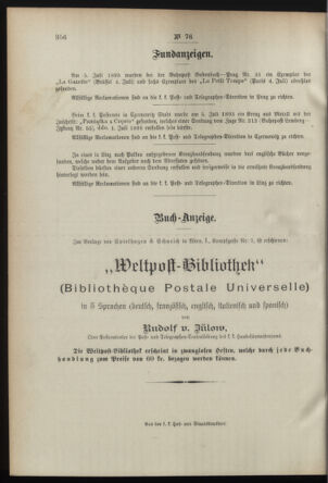 Post- und Telegraphen-Verordnungsblatt für das Verwaltungsgebiet des K.-K. Handelsministeriums 18950802 Seite: 4