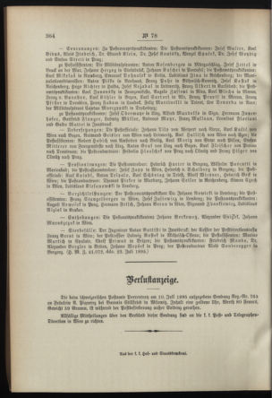 Post- und Telegraphen-Verordnungsblatt für das Verwaltungsgebiet des K.-K. Handelsministeriums 18950808 Seite: 4