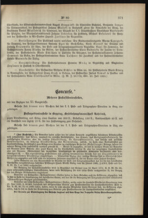 Post- und Telegraphen-Verordnungsblatt für das Verwaltungsgebiet des K.-K. Handelsministeriums 18950812 Seite: 3