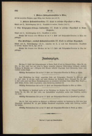 Post- und Telegraphen-Verordnungsblatt für das Verwaltungsgebiet des K.-K. Handelsministeriums 18950822 Seite: 4