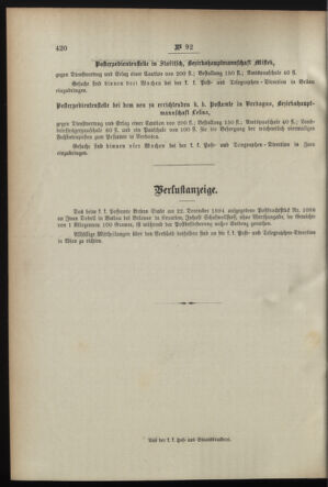 Post- und Telegraphen-Verordnungsblatt für das Verwaltungsgebiet des K.-K. Handelsministeriums 18950905 Seite: 4