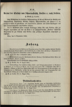 Post- und Telegraphen-Verordnungsblatt für das Verwaltungsgebiet des K.-K. Handelsministeriums 18950907 Seite: 3