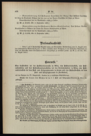 Post- und Telegraphen-Verordnungsblatt für das Verwaltungsgebiet des K.-K. Handelsministeriums 18950913 Seite: 2