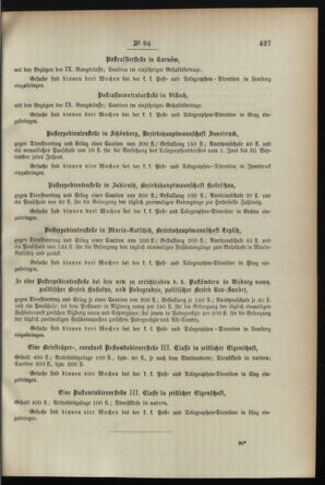 Post- und Telegraphen-Verordnungsblatt für das Verwaltungsgebiet des K.-K. Handelsministeriums 18950913 Seite: 3