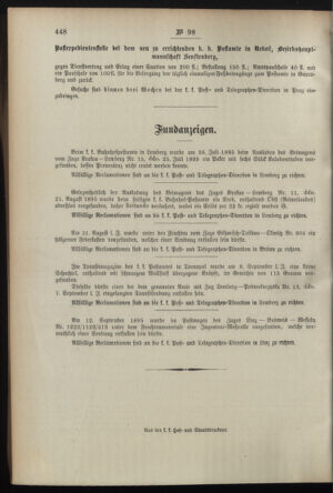 Post- und Telegraphen-Verordnungsblatt für das Verwaltungsgebiet des K.-K. Handelsministeriums 18950927 Seite: 16