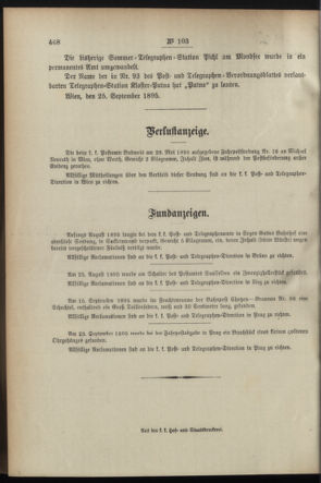 Post- und Telegraphen-Verordnungsblatt für das Verwaltungsgebiet des K.-K. Handelsministeriums 18951011 Seite: 4