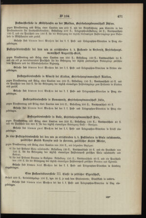 Post- und Telegraphen-Verordnungsblatt für das Verwaltungsgebiet des K.-K. Handelsministeriums 18951015 Seite: 3